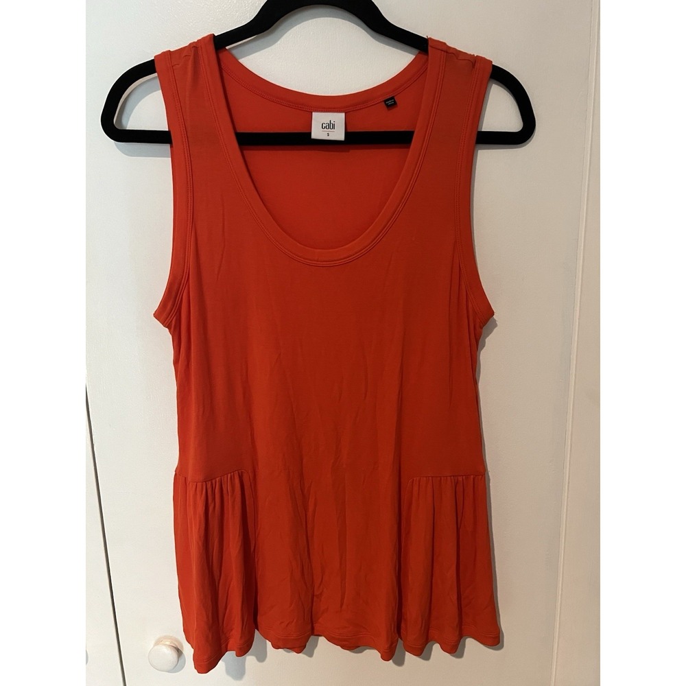Cabi #5402 Hangout Tank Women's‎ Size S Coral Orange Sleeveless Top